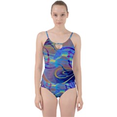 Infinity Painting Blue Cut Out Top Tankini Set by DinkovaArt