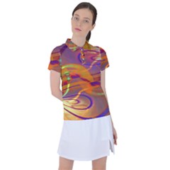 Infinity Painting Orange Women s Polo Tee