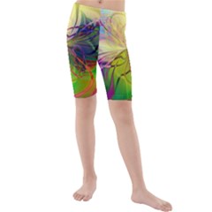  Rainbow Painting Patterns 1 Kids  Mid Length Swim Shorts by DinkovaArt