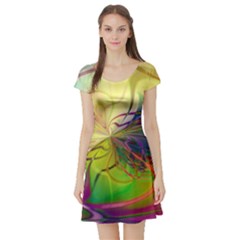  Rainbow Painting Patterns 1 Short Sleeve Skater Dress by DinkovaArt