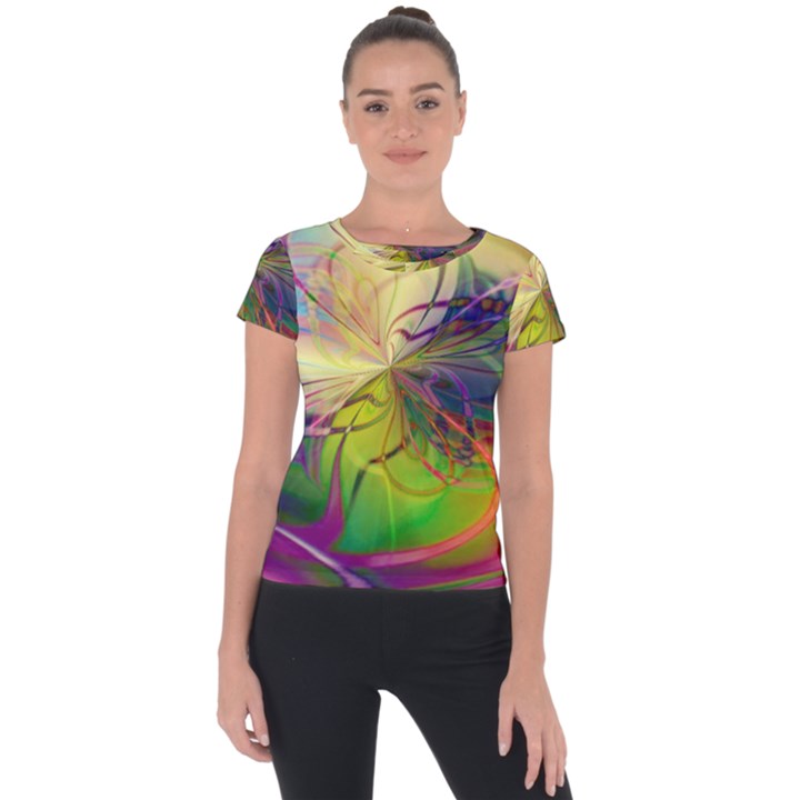  Rainbow Painting Patterns 1 Short Sleeve Sports Top 