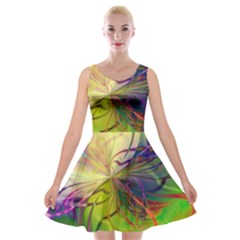  Rainbow Painting Patterns 1 Velvet Skater Dress by DinkovaArt