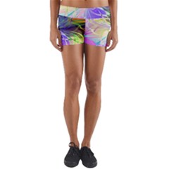 Rainbow Painting Patterns 3 Yoga Shorts by DinkovaArt