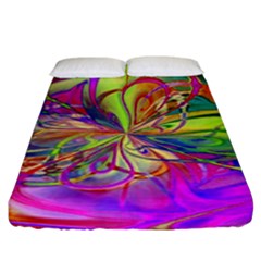 Rainbow Painting Pattern 4 Fitted Sheet (california King Size) by DinkovaArt