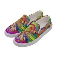 Rainbow Painting Pattern 4 Women s Canvas Slip Ons by DinkovaArt