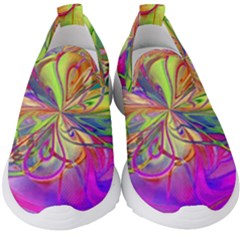 Rainbow Painting Pattern 4 Kids  Slip On Sneakers by DinkovaArt