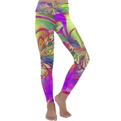 Rainbow Painting Pattern 4 Kids  Lightweight Velour Classic Yoga Leggings by DinkovaArt