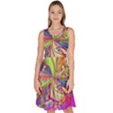 Rainbow Painting Pattern 4 Knee Length Skater Dress With Pockets View1