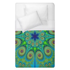 Peacock Mandala Kaleidoscope Arabesque Pattern Duvet Cover (single Size) by SpinnyChairDesigns