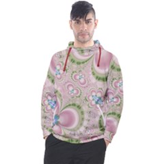 Pastel Pink Abstract Floral Print Pattern Men s Pullover Hoodie by SpinnyChairDesigns