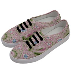 Pastel Pink Abstract Floral Print Pattern Men s Classic Low Top Sneakers