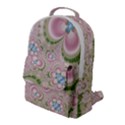 Pastel Pink Abstract Floral Print Pattern Flap Pocket Backpack (Large) View1