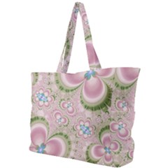Pastel Pink Abstract Floral Print Pattern Simple Shoulder Bag