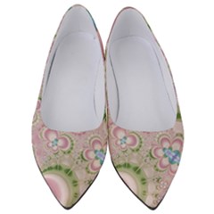 Pastel Pink Abstract Floral Print Pattern Women s Low Heels