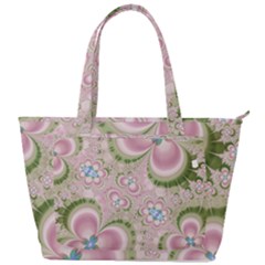 Pastel Pink Abstract Floral Print Pattern Back Pocket Shoulder Bag 