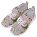 Pastel Pink Abstract Floral Print Pattern Women s Velcro Strap Shoes View2