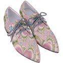 Pastel Pink Abstract Floral Print Pattern Pointed Oxford Shoes View3