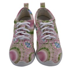 Pastel Pink Abstract Floral Print Pattern Athletic Shoes by SpinnyChairDesigns