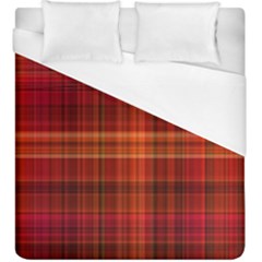 Red Brown Orange Plaid Pattern Duvet Cover (king Size)