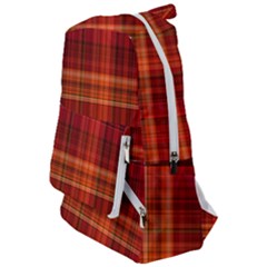 Red Brown Orange Plaid Pattern Travelers  Backpack by SpinnyChairDesigns