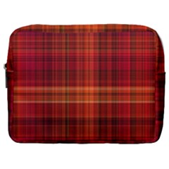Red Brown Orange Plaid Pattern Make Up Pouch (large)