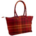 Red Brown Orange Plaid Pattern Canvas Shoulder Bag View2