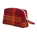 Red Brown Orange Plaid Pattern Wristlet Pouch Bag (Medium) View2