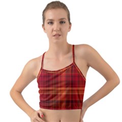 Red Brown Orange Plaid Pattern Mini Tank Bikini Top