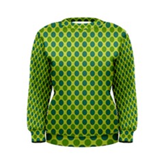 Green Polka Dots Spots Pattern Women s Sweatshirt