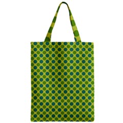 Green Polka Dots Spots Pattern Zipper Classic Tote Bag