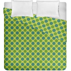 Green Polka Dots Spots Pattern Duvet Cover Double Side (king Size)