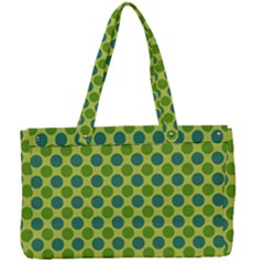 Green Polka Dots Spots Pattern Canvas Work Bag