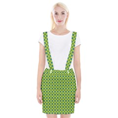 Green Polka Dots Spots Pattern Braces Suspender Skirt