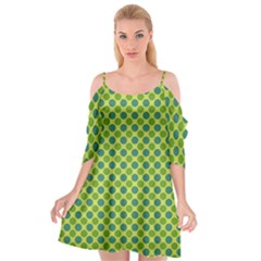 Green Polka Dots Spots Pattern Cutout Spaghetti Strap Chiffon Dress