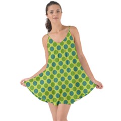 Green Polka Dots Spots Pattern Love The Sun Cover Up