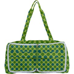 Green Polka Dots Spots Pattern Multi Function Bag