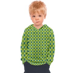 Green Polka Dots Spots Pattern Kids  Overhead Hoodie