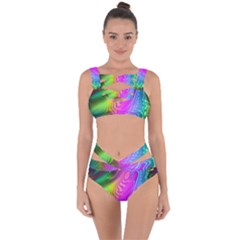 Psychedelic Swirl Trippy Abstract Art Bandaged Up Bikini Set 