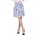 Colorful Pastel Floral Swirl Watercolor Pattern A-Line Skirt View1