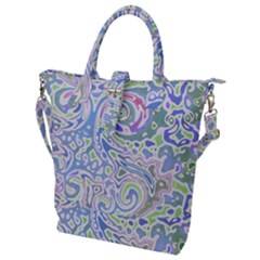 Colorful Pastel Floral Swirl Watercolor Pattern Buckle Top Tote Bag by SpinnyChairDesigns