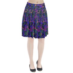 Purple Abstract Butterfly Pattern Pleated Skirt by SpinnyChairDesigns
