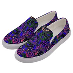 Purple Abstract Butterfly Pattern Men s Canvas Slip Ons by SpinnyChairDesigns