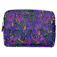 Purple Abstract Butterfly Pattern Make Up Pouch (medium) by SpinnyChairDesigns