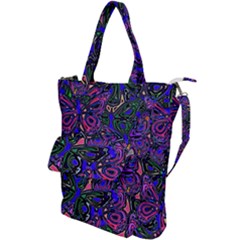 Purple Abstract Butterfly Pattern Shoulder Tote Bag by SpinnyChairDesigns