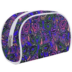 Purple Abstract Butterfly Pattern Makeup Case (large) by SpinnyChairDesigns