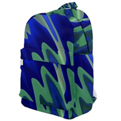 Blue Green Zig Zag Waves Pattern Classic Backpack by SpinnyChairDesigns