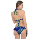 Blue Green Zig Zag Waves Pattern Tie It Up Bikini Set View2