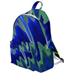 Blue Green Zig Zag Waves Pattern The Plain Backpack by SpinnyChairDesigns