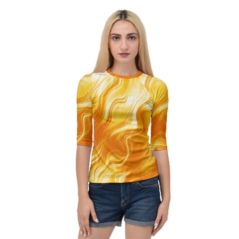 Gold Flames Pattern Quarter Sleeve Raglan Tee by SpinnyChairDesigns