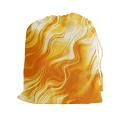 Gold Flames Pattern Drawstring Pouch (2xl) by SpinnyChairDesigns